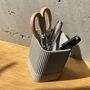 Ribbed Square Jar / Pen Holder | Concrete Jesmonite, thumbnail 1 of 7