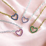 Outline Heart Crystal Birthstone Necklace, thumbnail 3 of 7