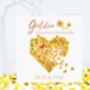Butterfly Parents Golden Wedding Anniversary Heart Card, thumbnail 1 of 12