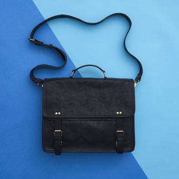 Leather Briefcase Messenger Bag, 3 of 6
