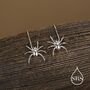 Sterling Silver Spider Drop Earrings, thumbnail 3 of 10