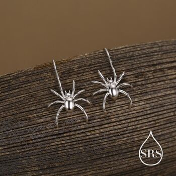 Sterling Silver Spider Drop Earrings, 3 of 10