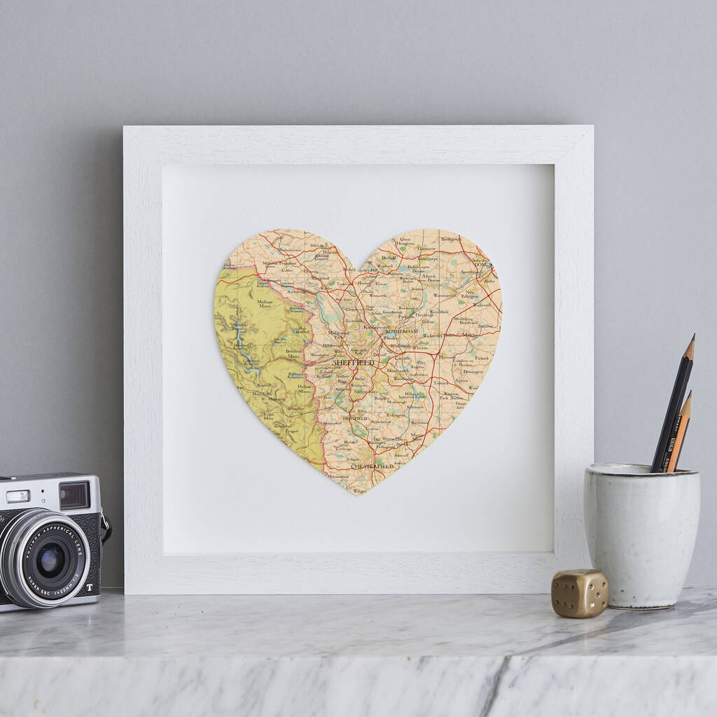 Sheffield Map Heart Print By Bombus | notonthehighstreet.com