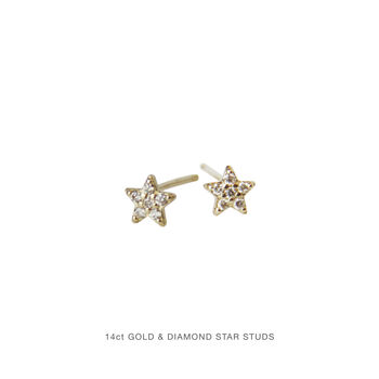 14ct Gold And Diamond Single Stud Earrings, 4 of 11