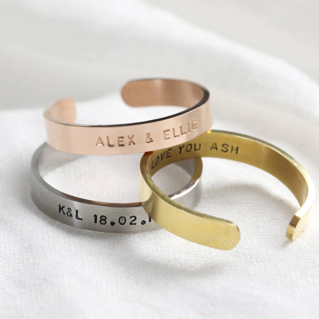 Personalised Adjustable Stainless Steel Bar Ring By Lisa Angel