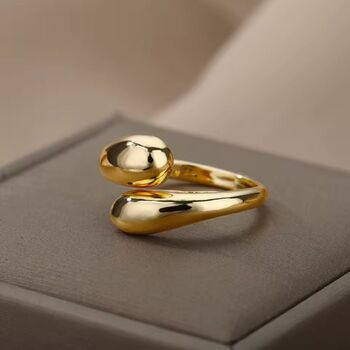 Minimal Open Curve Adjustable Gold/S Ilver Ring, 2 of 4