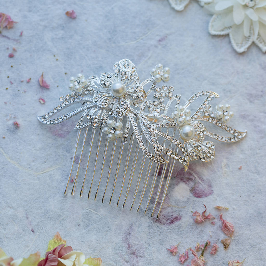 lily crystal hair comb by lola & alice