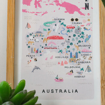 Australia Inky Illustrated Map, 3 of 5