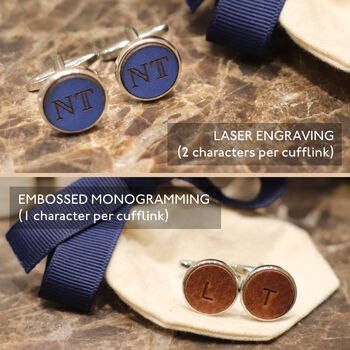 Men's Personalised Leather Cufflinks, 4 of 12