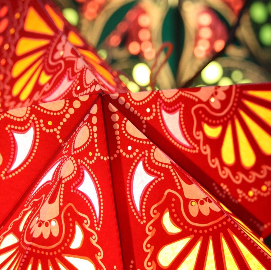 Indian Red Paper Lantern, 1 of 5