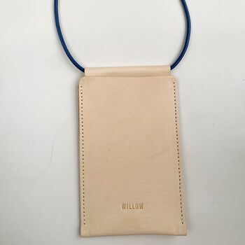 Handmade Leather Phone Carrier With Coloured Strap, 7 of 12