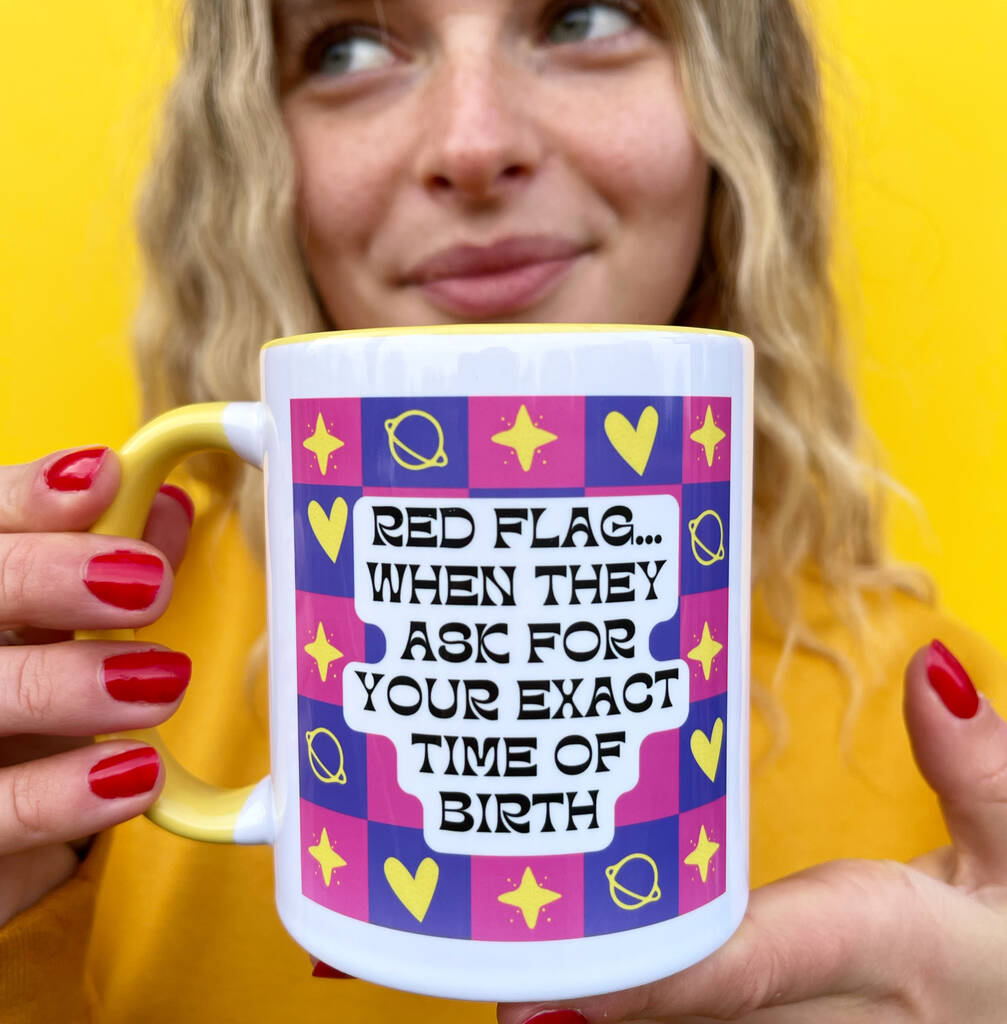 Funny Red Flag Quote Slogan Valentines Mug, 1 of 7