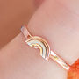 Serenity Rainbow Adjustable Ring In Sterling Silver, thumbnail 2 of 10