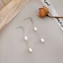 Saskia White Ivory Pearl Drop Ball Gift Earrings, thumbnail 3 of 4