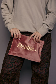 Personalised Name Velvet Accessory Bag, 9 of 9