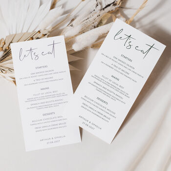 Wedding Menu Minimalistic 'Let's Eat', 2 of 6