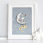 Personalised Catching Stars On The Moon Childrens Print, thumbnail 2 of 8