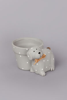 G Decor Grey Spotted Cute Dog Planter, 4 of 5