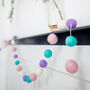 Spring Mix Felt Ball Pom Pom Garland, thumbnail 1 of 5