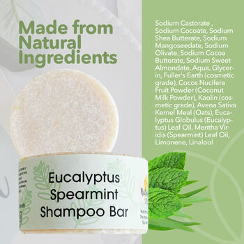 Eucalyptus Spearmint Shampoo Bar For All Hair Types, 3 of 11