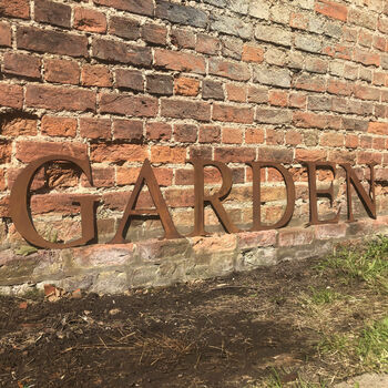 Rusty Metal Garden Letters Sign Decoration Feature, 3 of 6