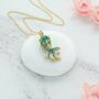 Moving Fish Tail Charm Necklace Greens, thumbnail 1 of 3