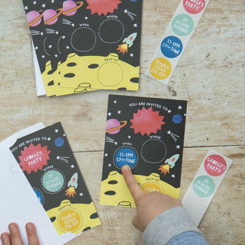 Personalised Space Invitations With Sticker Activity, 2 of 3