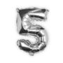 Individual Silver No Helium Number Party Balloon Five, thumbnail 2 of 3