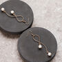 Gold Colour Snake Chain And Pearl Drop Earrings, thumbnail 3 of 3