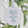 Personalised Hedgehogs Baby's 1st Christmas Decoration, thumbnail 2 of 4