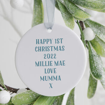 Personalised Hedgehogs Baby's 1st Christmas Decoration, 2 of 4