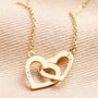 Personalised Interlocking Hearts Necklace, thumbnail 2 of 3