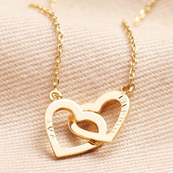 Personalised Interlocking Hearts Necklace, 2 of 3