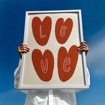 Love Hearts Wall Art, Colourful Hearts Poster, 2 of 8