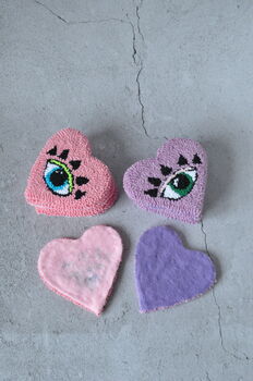 Evil Eye Heart Shaped Aesthetic Coaster And Home Decor, 4 of 4