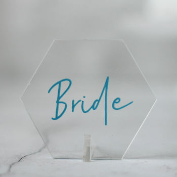 Personalised Wedding Hexagon Place Setting In Acrylic, 12 of 12
