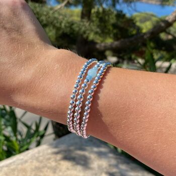 Aquamarine Sterling Silver Bead Bracelet, 3 of 4