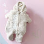 Baby Bear Hooded Jumpsuit Pramsuit In A Gift Box, thumbnail 4 of 12