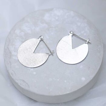 Sterling Silver Stolen Slice Drop Earrings, 2 of 8