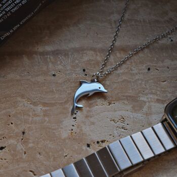 Silver Dolphin Pendant Necklace Gift, 7 of 7