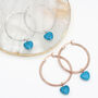 Sterling Silver Or 18ct Rose Gold Turquoise Heart Hoops, thumbnail 2 of 6