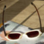 Cream Circle Arm Detail Oversize Sunglasses, thumbnail 2 of 7