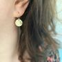 Hammered Rolled Gold Disc Earrings, thumbnail 2 of 6