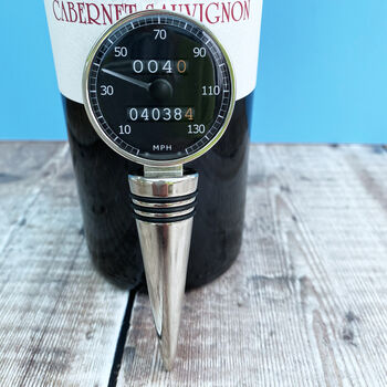 Personalised Black Speedometer Bottle Stopper, 3 of 4