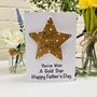 Personalised Father's Day Gold Star Keepsake Gift Card, thumbnail 1 of 4