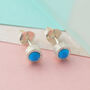 Turquoise December Birthstone Sterling Silver Earrings, thumbnail 1 of 10