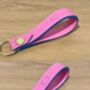 Personalised Handmade Leather Keyring, Pink And Blue, thumbnail 2 of 10