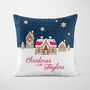 Personalised Blue Gingerbread House Cushion, thumbnail 4 of 7