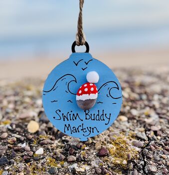 Personalised Sea Swim Bauble Christmas Tree Decoration, 6 of 6