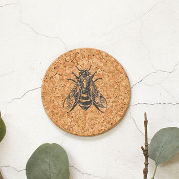 Cork Coaster, Bee Design, 3 of 3